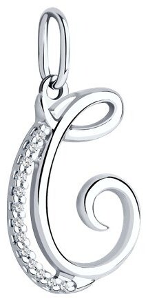 Подвеска Diamant 94-130-01379-1 вес 1.19 г серебро, фианит купить,NaN