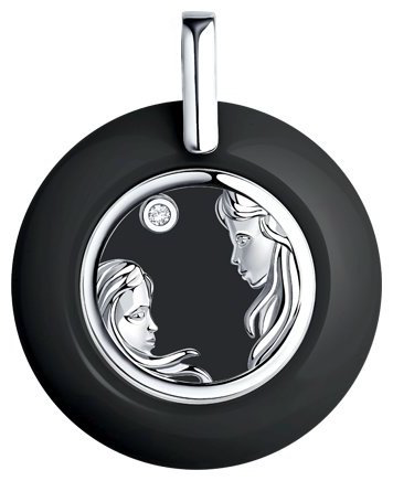 Подвеска Diamant 94-130-01252-1 вес 1.04 г серебро, фианит, керамика купить,10021