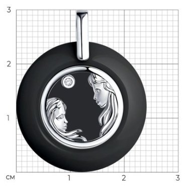 Подвеска Diamant 94-130-01252-1 вес 1.04 г серебро, фианит, керамика купить,10021