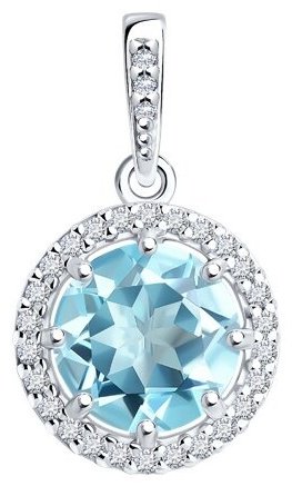 Подвеска Diamant 94-330-02052-1 вес 1.49 г серебро, фианит, топаз купить,17573