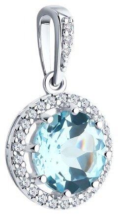 Подвеска Diamant 94-330-02052-1 вес 1.49 г серебро, фианит, топаз купить,17573