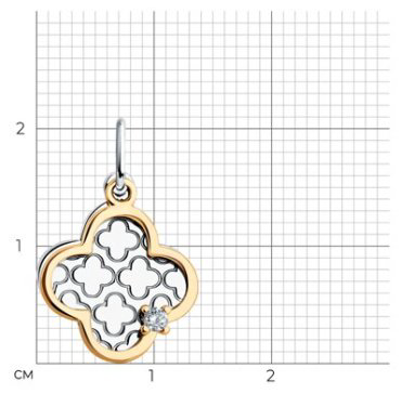 Подвеска Diamant 94-130-02101-2 вес 1.02 г серебро, фианит купить,8123