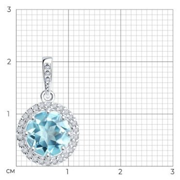 Подвеска Diamant 94-330-02052-1 вес 1.49 г серебро, фианит, топаз купить,17573