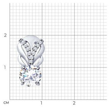 Подвеска Diamant 94-130-01220-1 вес 1.25 г серебро, фианит купить,5483