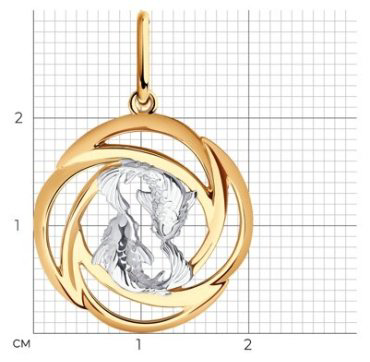 Подвеска Diamant 93-130-01296-1 вес 1.78 г серебро, без вставок купить,NaN