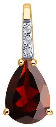 Подвеска SOKOLOV 73-00142 вес 0.71 г золото, бриллиант, гранат купить,NaN