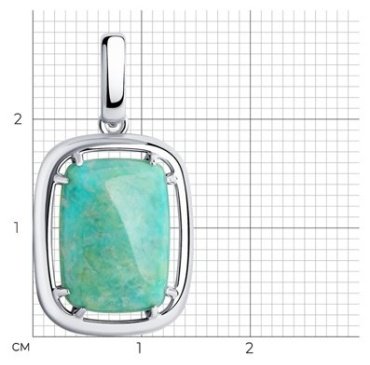 Подвеска Diamant 94-330-00897-1_s вес 3.07 г серебро, амазонит купить,16865