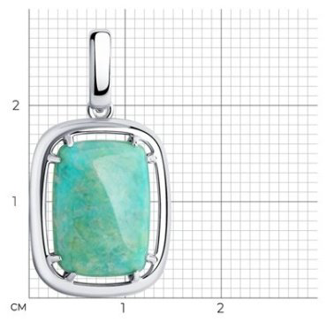 Подвеска Diamant 94-330-00897-1_s вес 3.07 г серебро, амазонит купить,16865
