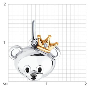 Подвеска Diamant 94-130-02237-1 вес 1 г серебро, фианит, эмаль купить,7572
