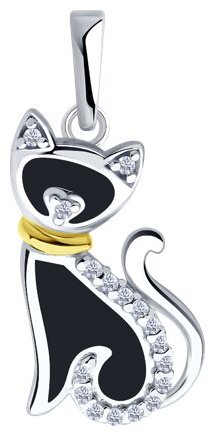 Подвеска Diamant 94-130-02260-1_s вес 1.27 г серебро, фианит, эмаль купить,NaN