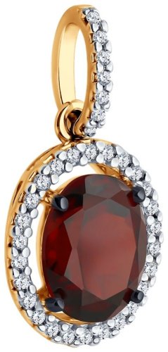 Подвеска Diamant 93-330-01999-3 вес 1.38 г серебро, гранат купить,NaN