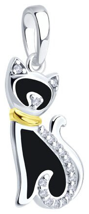 Подвеска Diamant 94-130-02260-1_s вес 1.27 г серебро, фианит, эмаль купить,NaN
