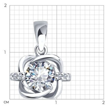 Подвеска SOKOLOV 94032137 вес 1.29 г серебро, фианит купить,NaN