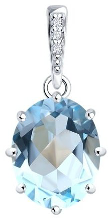 Подвеска Diamant 94-330-02054-1 вес 1.22 г серебро, фианит, топаз купить,19367