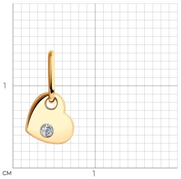 Подвеска Diamant 51-130-01132-1 вес 0.37 г золото, фианит купить,NaN