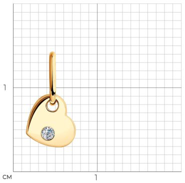 Подвеска Diamant 51-130-01132-1 вес 0.37 г золото, фианит купить,NaN