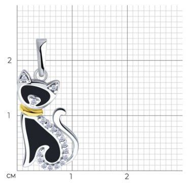Подвеска Diamant 94-130-02260-1_s вес 1.27 г серебро, фианит, эмаль купить,NaN