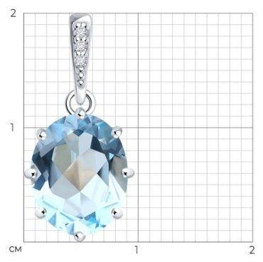 Подвеска Diamant 94-330-02054-1 вес 1.22 г серебро, фианит, топаз купить,19367