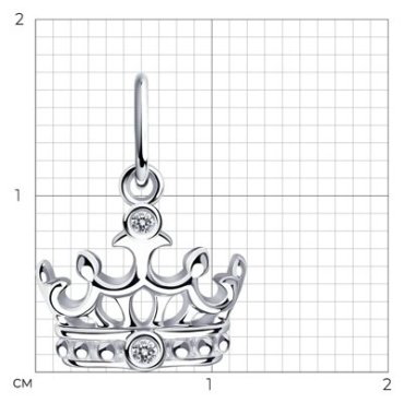 Подвеска Diamant 94-130-01087-1 вес 0.69 г серебро, фианит купить,8123