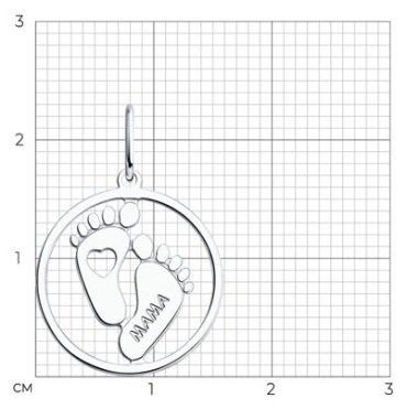 Подвеска Diamant 94-130-01408-1 вес 0.43 г серебро, без вставок купить,5483