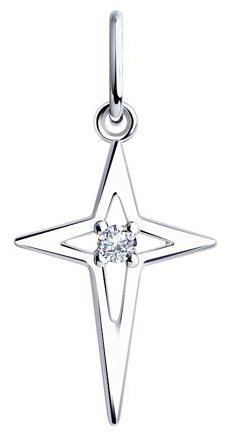 Подвеска SOKOLOV 94032648 вес 0.57 г серебро, фианит купить,NaN