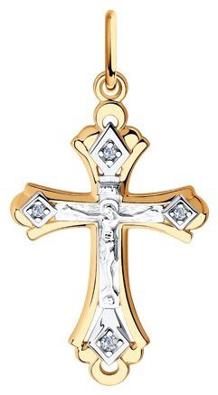 Крестик Diamant 51-131-02834-1_s вес 1.11 г золото, фианит купить,101894