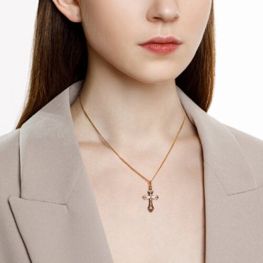 Крестик Diamant 51-131-02834-1_s вес 1.11 г золото, фианит купить,101894
