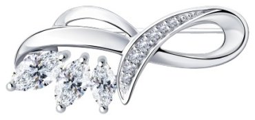 Брошь Diamant 94-140-00614-1 вес 2.3 г серебро, фианит купить,13661