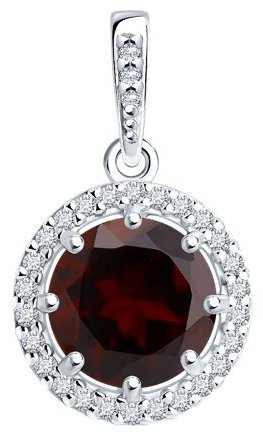 Подвеска Diamant 94-330-02052-2 вес 1.242 г серебро, гранат купить,20873