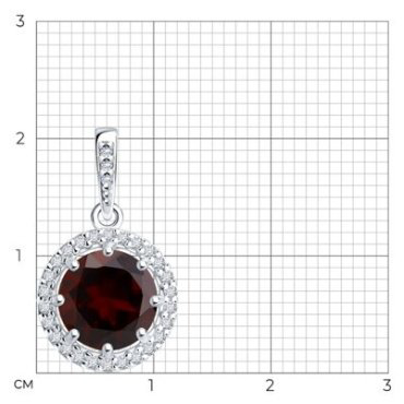 Подвеска Diamant 94-330-02052-2 вес 1.242 г серебро, гранат купить,20873