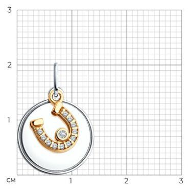 Подвеска Diamant 94-130-02104-2 вес 1.29 г серебро, фианит купить,NaN