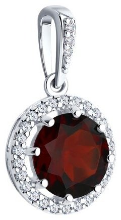 Подвеска Diamant 94-330-02052-2_s вес 1.38 г серебро, гранат, фианит купить,21864