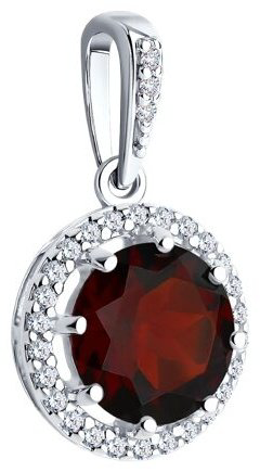 Подвеска Diamant 94-330-02052-2_s вес 1.38 г серебро, гранат, фианит купить,21864