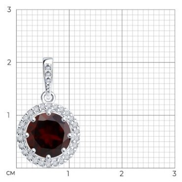Подвеска Diamant 94-330-02052-2_s вес 1.38 г серебро, гранат, фианит купить,21864