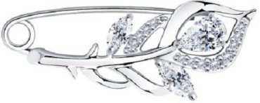 Брошь Diamant 94-140-00615-1 вес 2.06 г серебро, фианит купить,14364