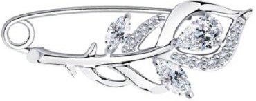 Брошь Diamant 94-140-00615-1 вес 2.06 г серебро, фианит купить,14364