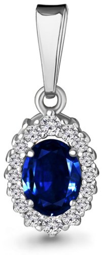 Подвеска AQUAMARINE 24520АБ вес 1.06 г серебро, наносапфир