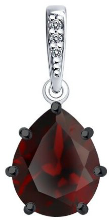 Подвеска Diamant 94-330-02059-2_s вес 1.06 г серебро, гранат, фианит купить,28570