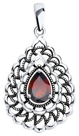 Подвеска Diamant 95-330-01727-1 вес 1.55 г серебро, гранат купить,NaN
