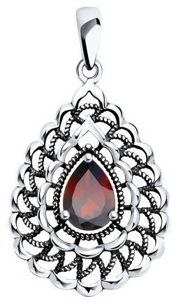 Подвеска Diamant 95-330-01727-1 вес 1.55 г серебро, гранат купить,NaN