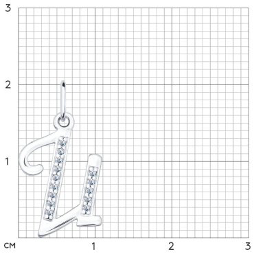 Подвеска SOKOLOV 94031368 вес 0.77 г серебро, фианит купить,NaN
