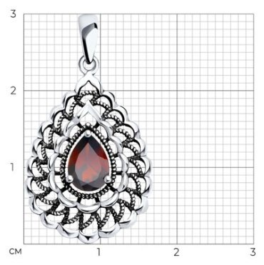 Подвеска Diamant 95-330-01727-1 вес 1.55 г серебро, гранат купить,NaN