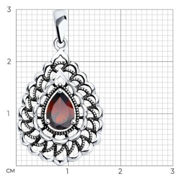 Подвеска Diamant 95-330-01727-1 вес 1.55 г серебро, гранат купить,NaN