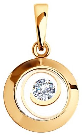 Подвеска SOKOLOV 036654 вес 1.48 г золото, стекло, фианит купить,165647