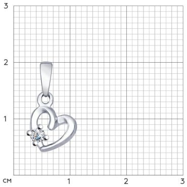 Подвеска SOKOLOV 94031734 вес 0.7 г серебро, фианит купить,7997