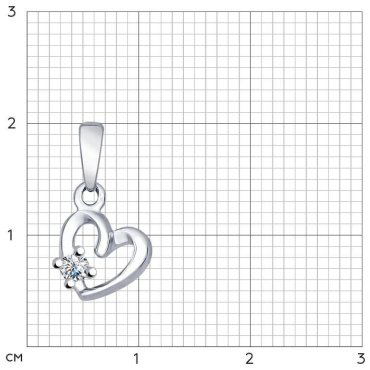 Подвеска SOKOLOV 94031734 вес 0.7 г серебро, фианит купить,7997