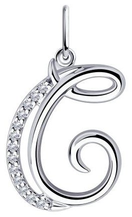 Подвеска Diamant 94-130-01379-1 вес 1.18 г серебро, фианит