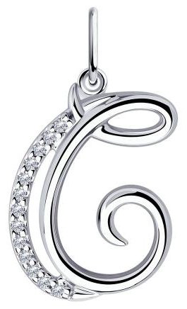 Подвеска Diamant 94-130-01379-1 вес 1.18 г серебро, фианит купить,NaN