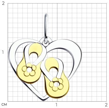 Подвеска Diamant 94-130-01443-1 вес 0.49 г серебро, без вставок купить,NaN