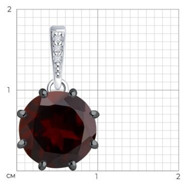Подвеска Diamant 94-330-02040-1_s вес 1.28 г серебро, фианит, гранат купить,34372